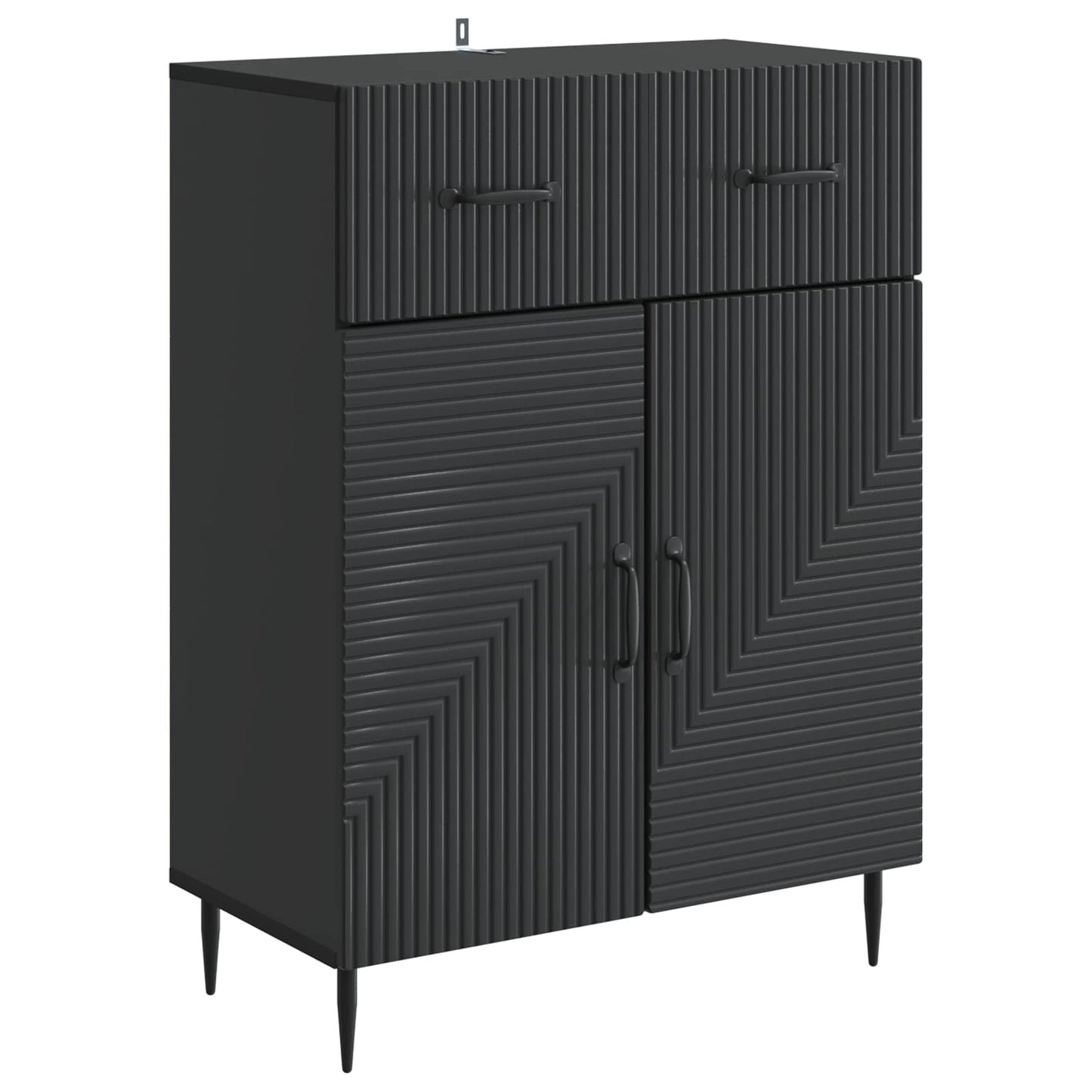 Servírovací Skříň Černá 66 X 34,5 X 89,5 Cm Kompozitní Dřevo
