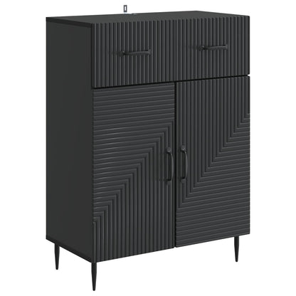 Servírovací Skříň Černá 66 X 34,5 X 89,5 Cm Kompozitní Dřevo