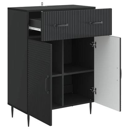 Servírovací Skříň Černá 66 X 34,5 X 89,5 Cm Kompozitní Dřevo