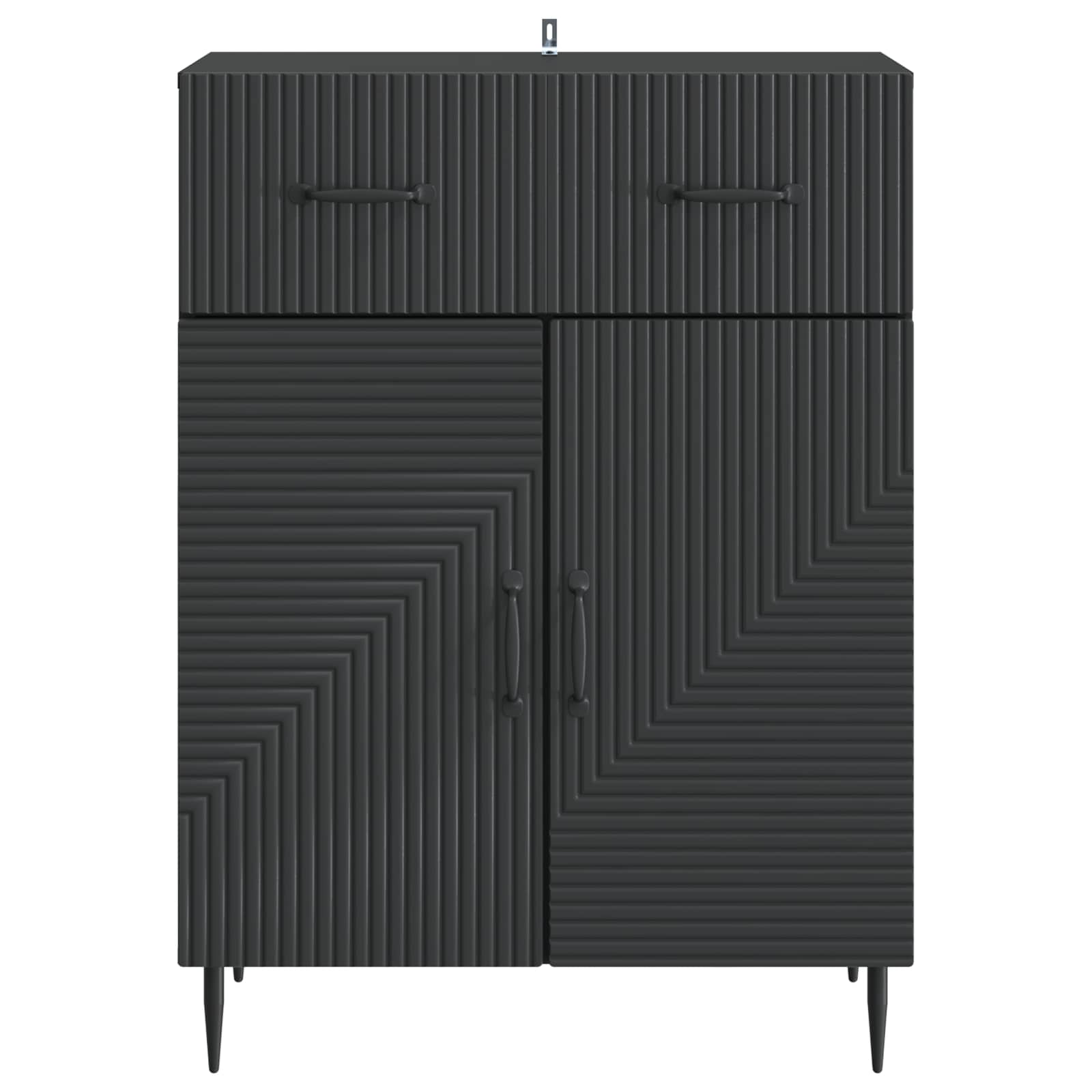 Servírovací Skříň Černá 66 X 34,5 X 89,5 Cm Kompozitní Dřevo