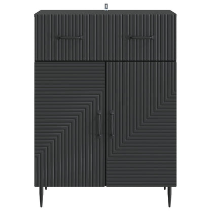 Servírovací Skříň Černá 66 X 34,5 X 89,5 Cm Kompozitní Dřevo