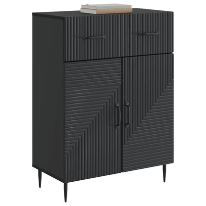 Servírovací Skříň Černá 66 X 34,5 X 89,5 Cm Kompozitní Dřevo