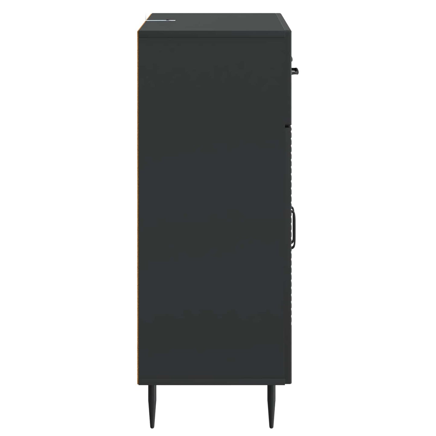 Servírovací Skříň Černá 66 X 34,5 X 89,5 Cm Kompozitní Dřevo