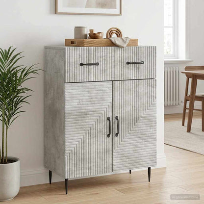Servírovací Skříň Se Zásuvkou Betonově Šedá 66 X 34,5 X 89,5 Cm