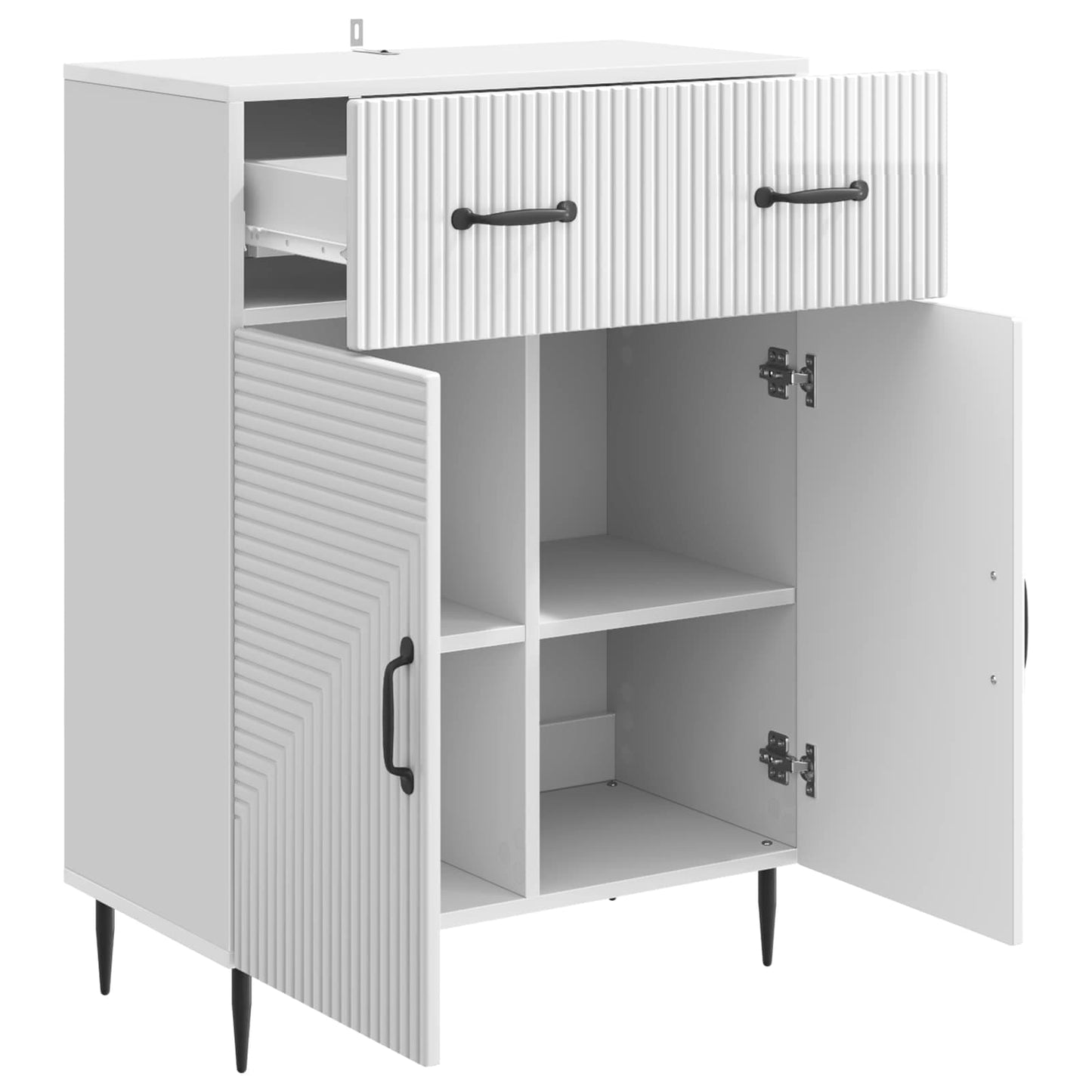 Servírovací Skříň Bílá S Vysokým Leskem 66 X 34,5 X 89,5 Cm