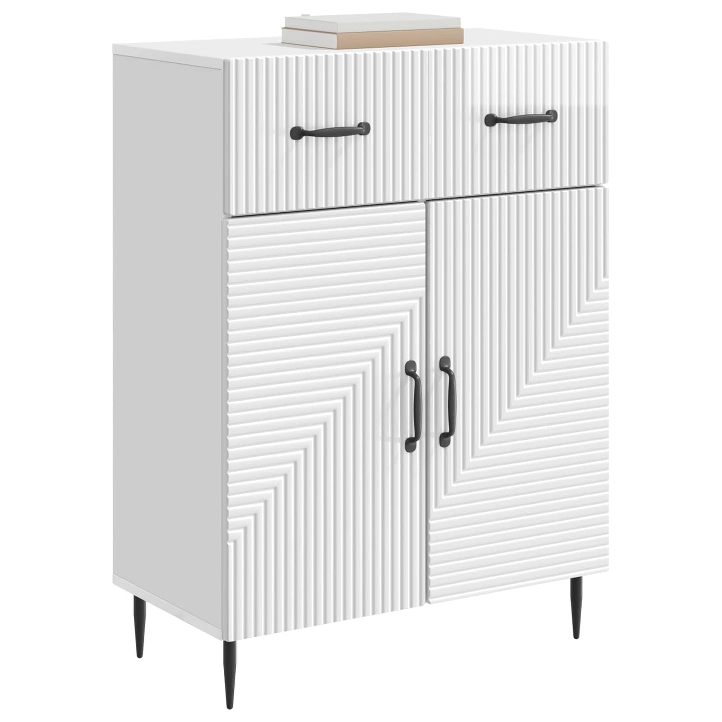 Servírovací Skříň Bílá S Vysokým Leskem 66 X 34,5 X 89,5 Cm