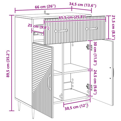 Servírovací Skříň Bílá S Vysokým Leskem 66 X 34,5 X 89,5 Cm