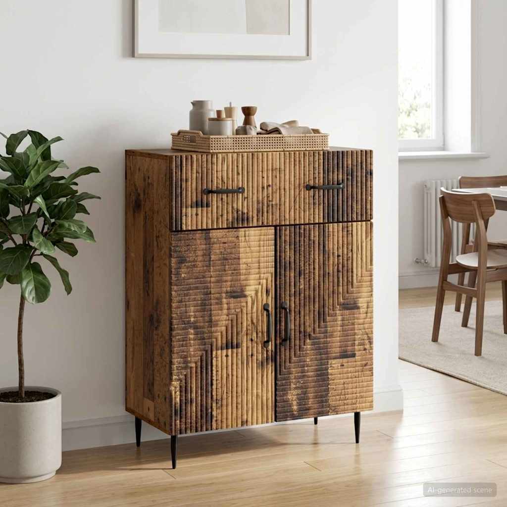 Servírovací Skříň Se Zásuvkou Staré Dřevo 66 X 34,5 X 89,5 Cm