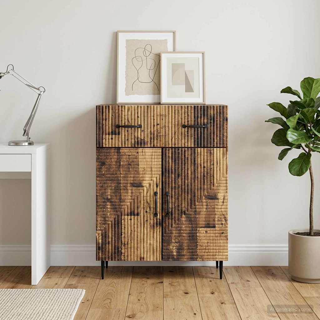 Servírovací Skříň Se Zásuvkou Staré Dřevo 66 X 34,5 X 89,5 Cm