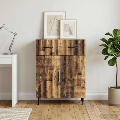 Servírovací Skříň Se Zásuvkou Staré Dřevo 66 X 34,5 X 89,5 Cm