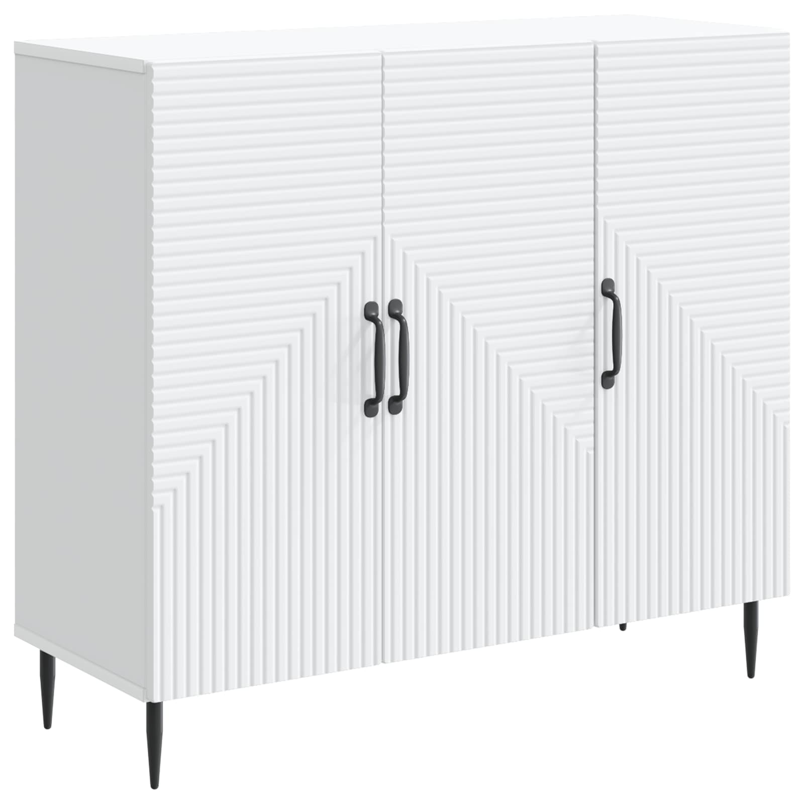 Servírovací Skříň Bílá 89 X 34,5 X 80 Cm Kompozitní Dřevo
