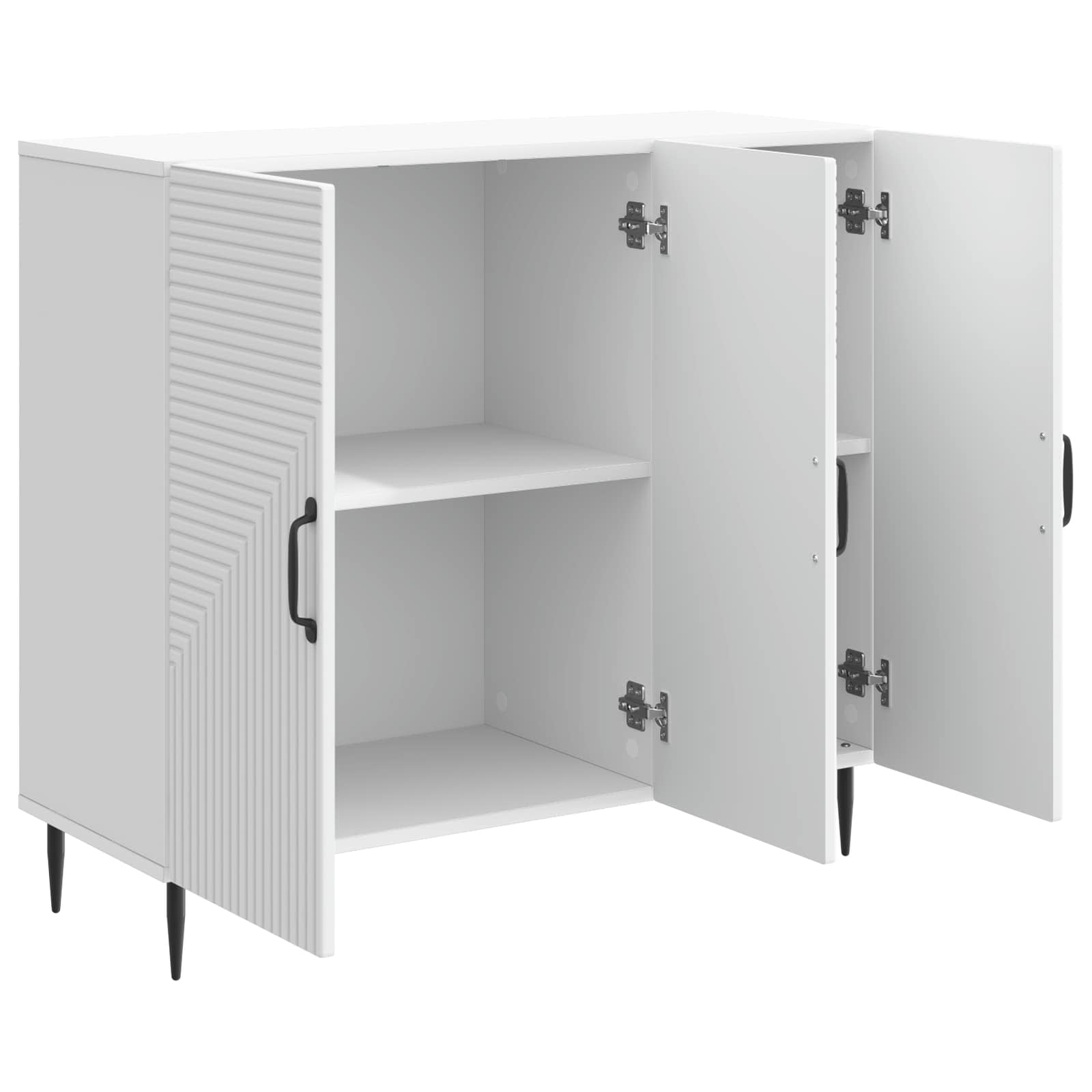 Servírovací Skříň Bílá 89 X 34,5 X 80 Cm Kompozitní Dřevo
