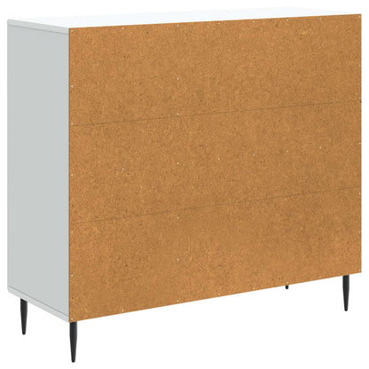 Servírovací Skříň Bílá 89 X 34,5 X 80 Cm Kompozitní Dřevo