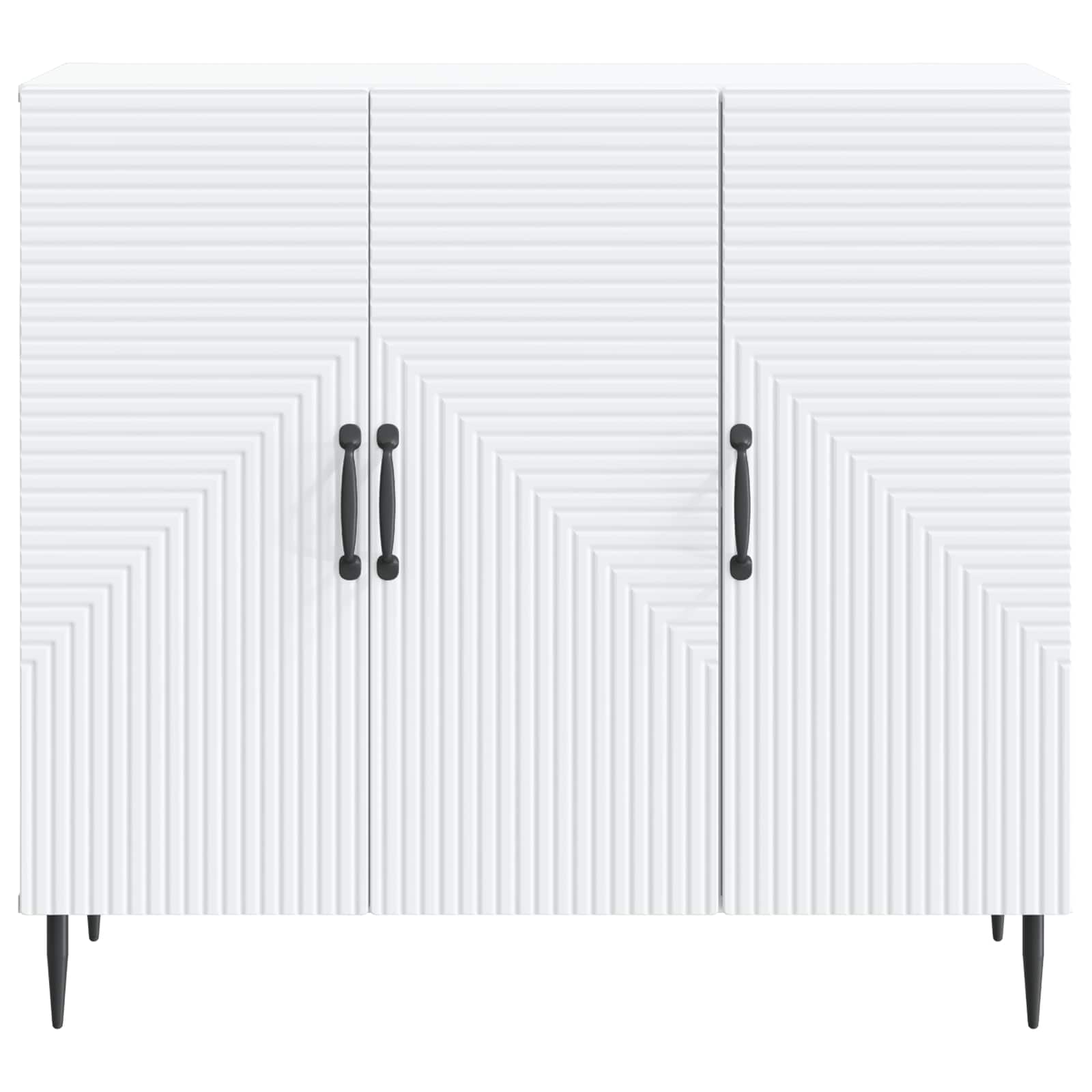 Servírovací Skříň Bílá 89 X 34,5 X 80 Cm Kompozitní Dřevo