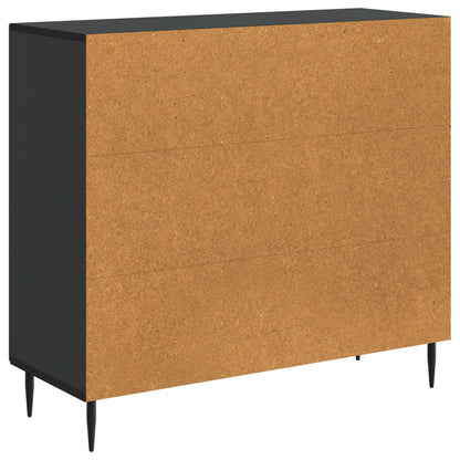 Servírovací Skříň Černá 89 X 34,5 X 80 Cm Kompozitní Dřevo