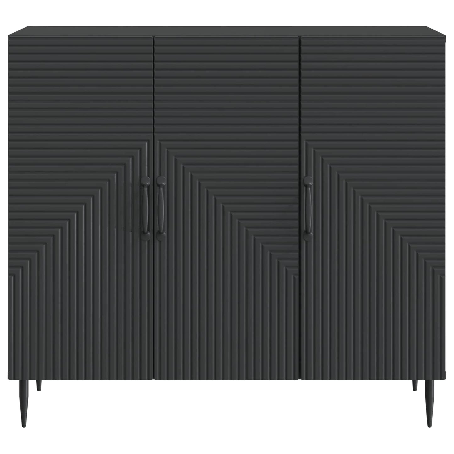 Servírovací Skříň Černá 89 X 34,5 X 80 Cm Kompozitní Dřevo