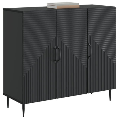 Servírovací Skříň Černá 89 X 34,5 X 80 Cm Kompozitní Dřevo