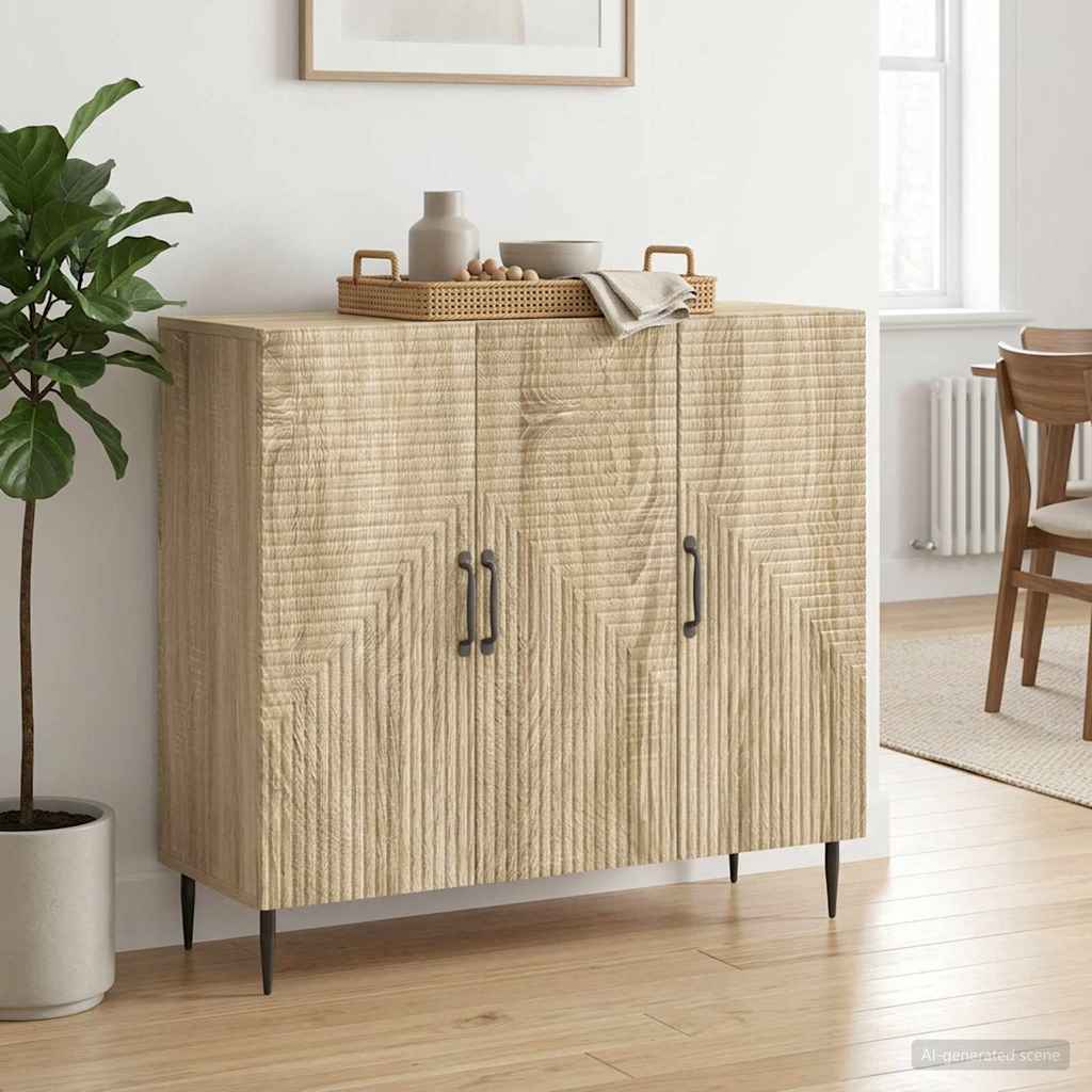 Servírovací Skříň Dub Sonoma 89 X 34,5 X 80 Cm Kompozitní Dřevo
