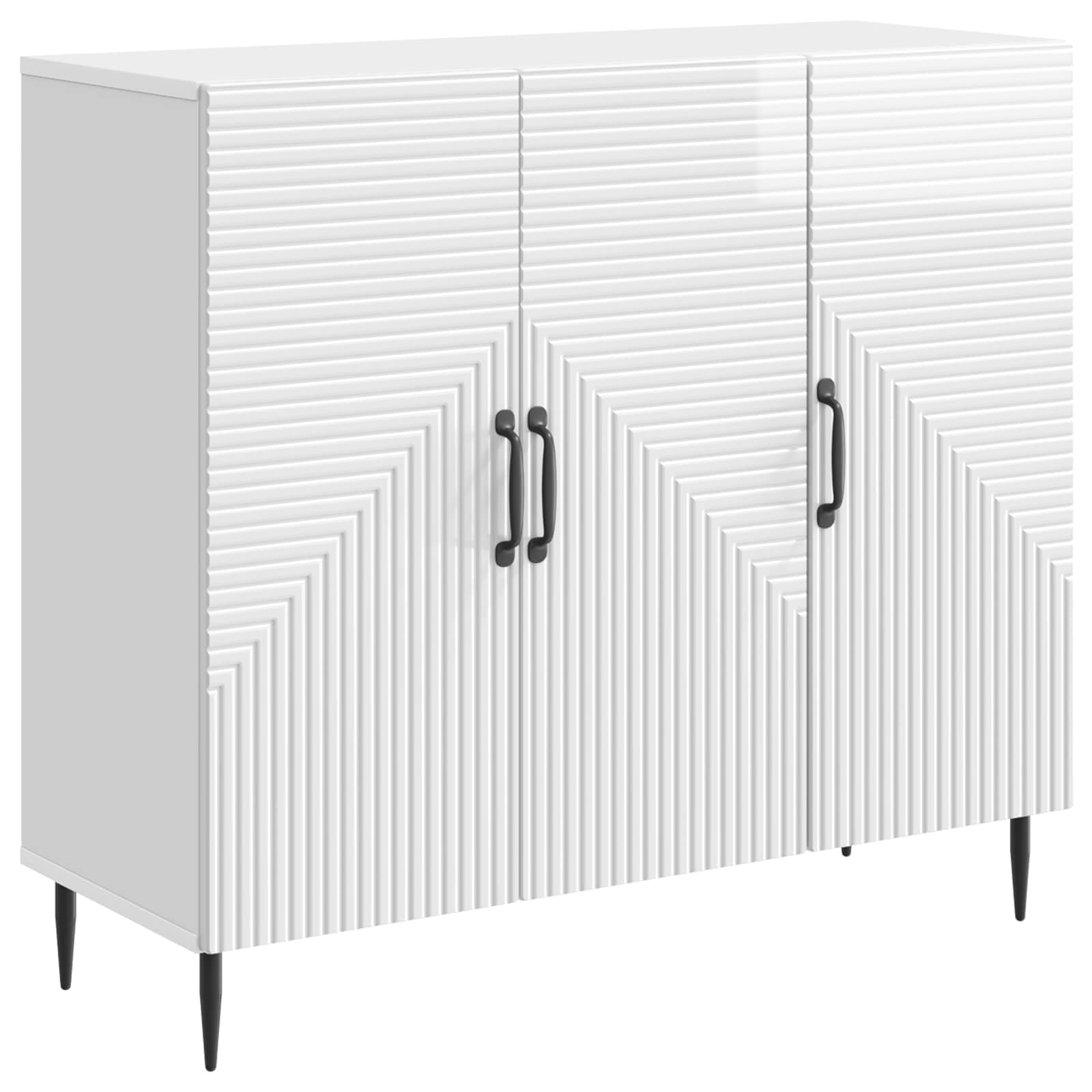 Servírovací Skříň Bílá S Vysokým Leskem 89 X 34,5 X 80 Cm
