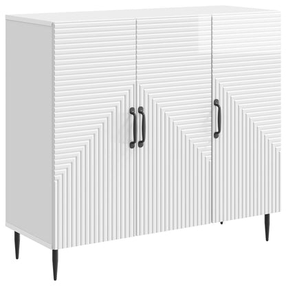 Servírovací Skříň Bílá S Vysokým Leskem 89 X 34,5 X 80 Cm