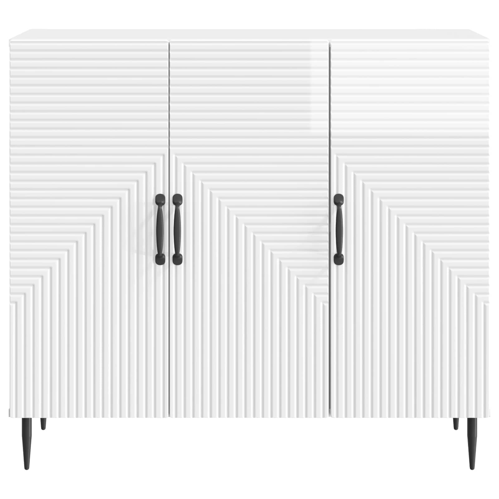 Servírovací Skříň Bílá S Vysokým Leskem 89 X 34,5 X 80 Cm