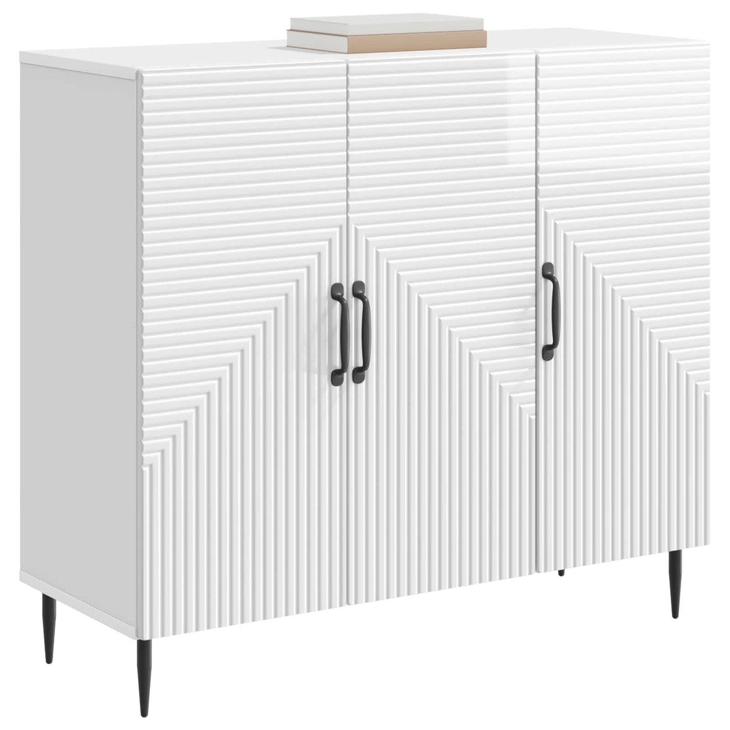 Servírovací Skříň Bílá S Vysokým Leskem 89 X 34,5 X 80 Cm