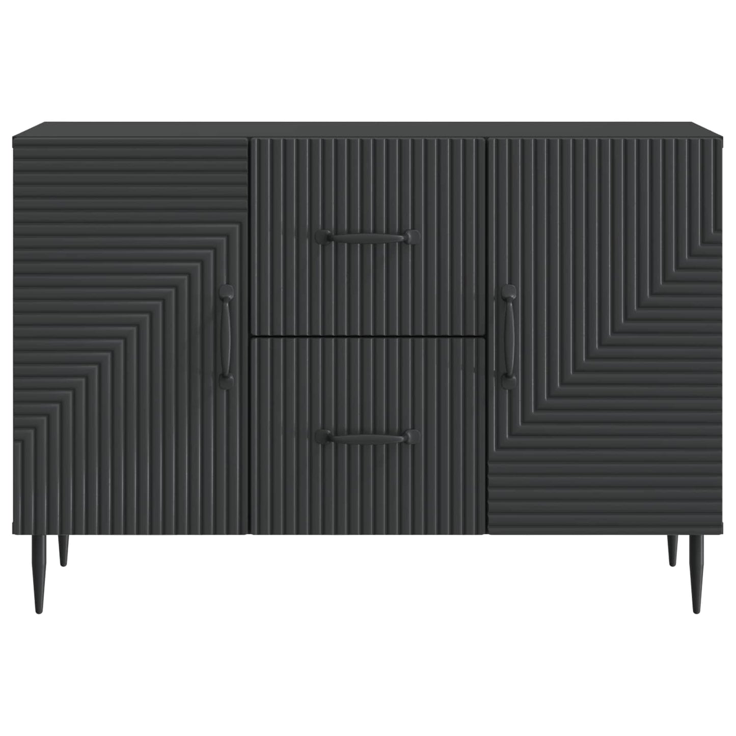 Servírovací Skříň Černá 89 X 34,5 X 60 Cm Kompozitní Dřevo