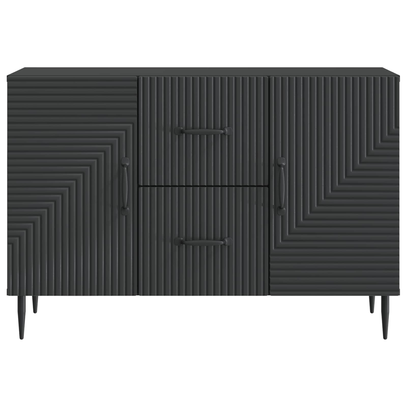 Servírovací Skříň Černá 89 X 34,5 X 60 Cm Kompozitní Dřevo
