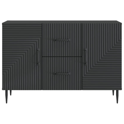 Servírovací Skříň Černá 89 X 34,5 X 60 Cm Kompozitní Dřevo