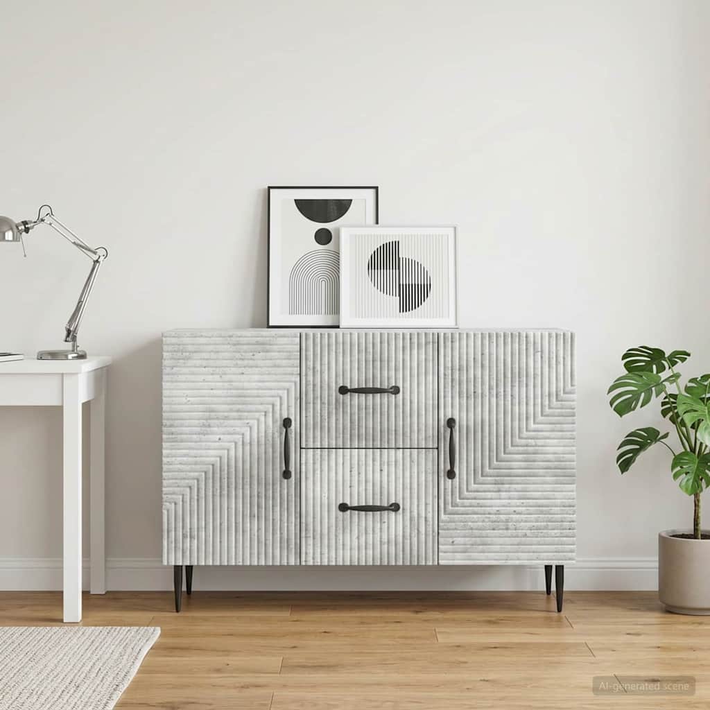 Servírovací Skříň Se Zásuvkou Betonově Šedá 89 X 34,5 X 60 Cm