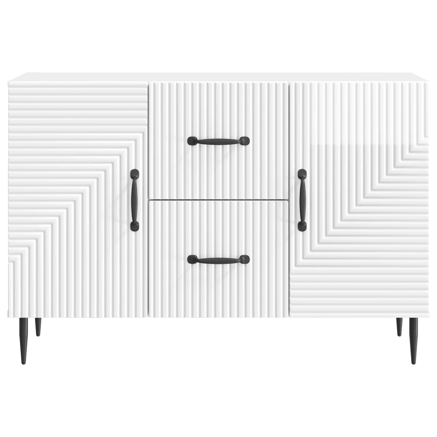 Servírovací Skříň Bílá S Vysokým Leskem 89 X 34,5 X 60 Cm