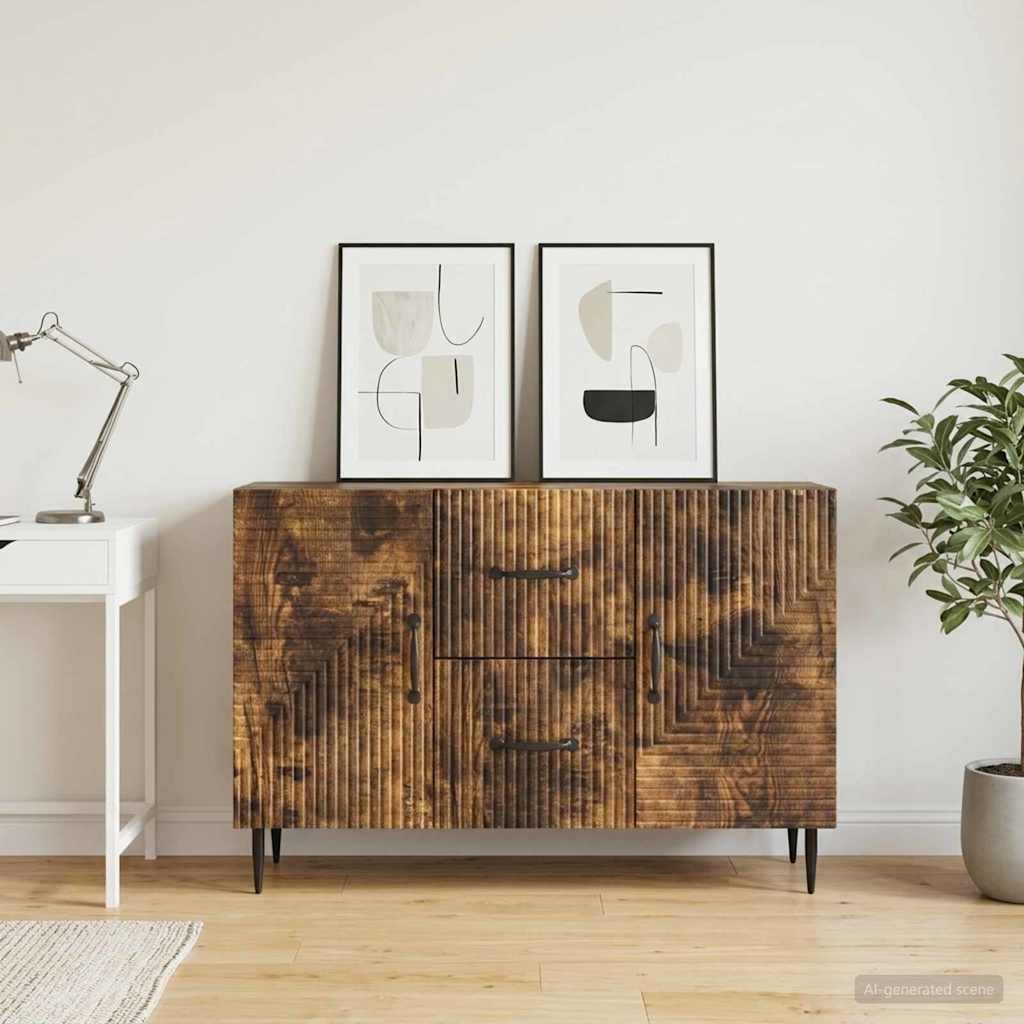 Servírovací Skříň Se Zásuvkou Kouřový Dub 89 X 34,5 X 60 Cm
