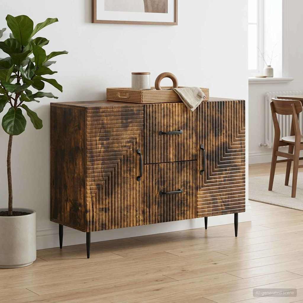 Servírovací Skříň Se Zásuvkou Kouřový Dub 89 X 34,5 X 60 Cm