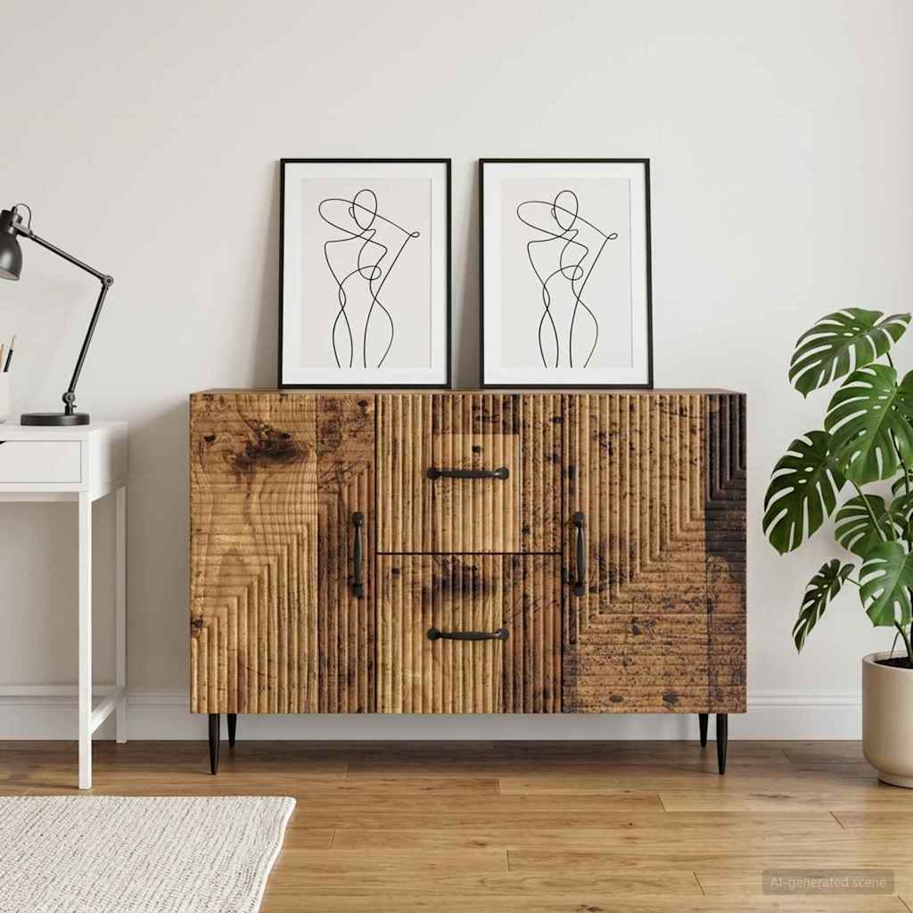 Servírovací Skříň Se Zásuvkou Staré Dřevo 89 X 34,5 X 60 Cm