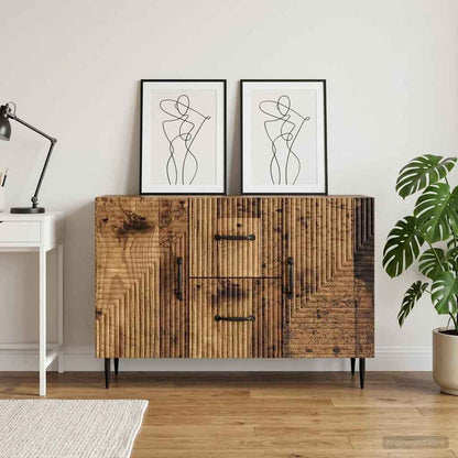 Servírovací Skříň Se Zásuvkou Staré Dřevo 89 X 34,5 X 60 Cm