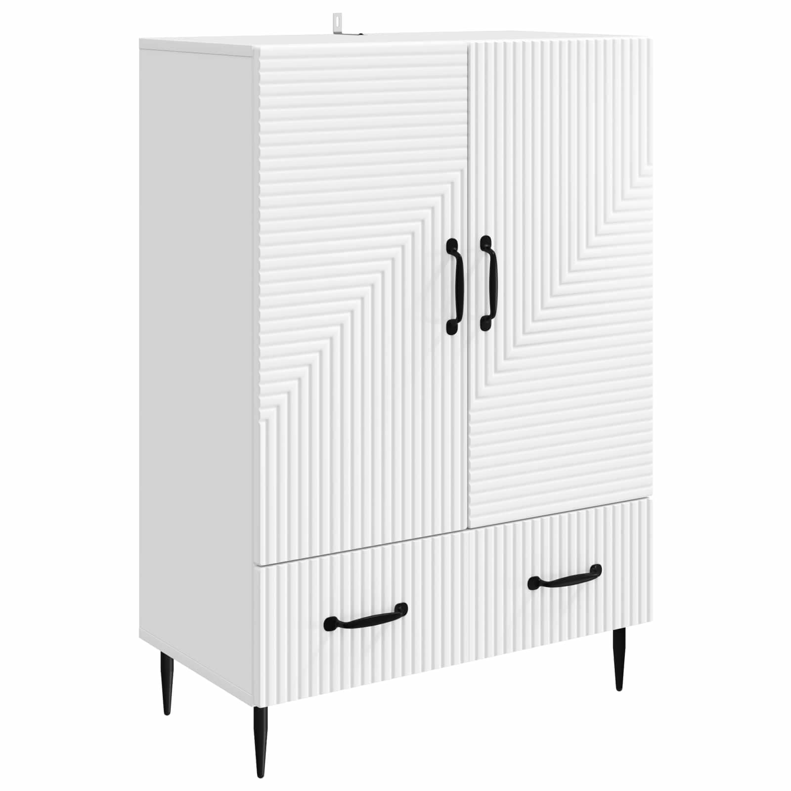 Servírovací Skříň Bílá 66 X 34,5 X 95 Cm Kompozitní Dřevo