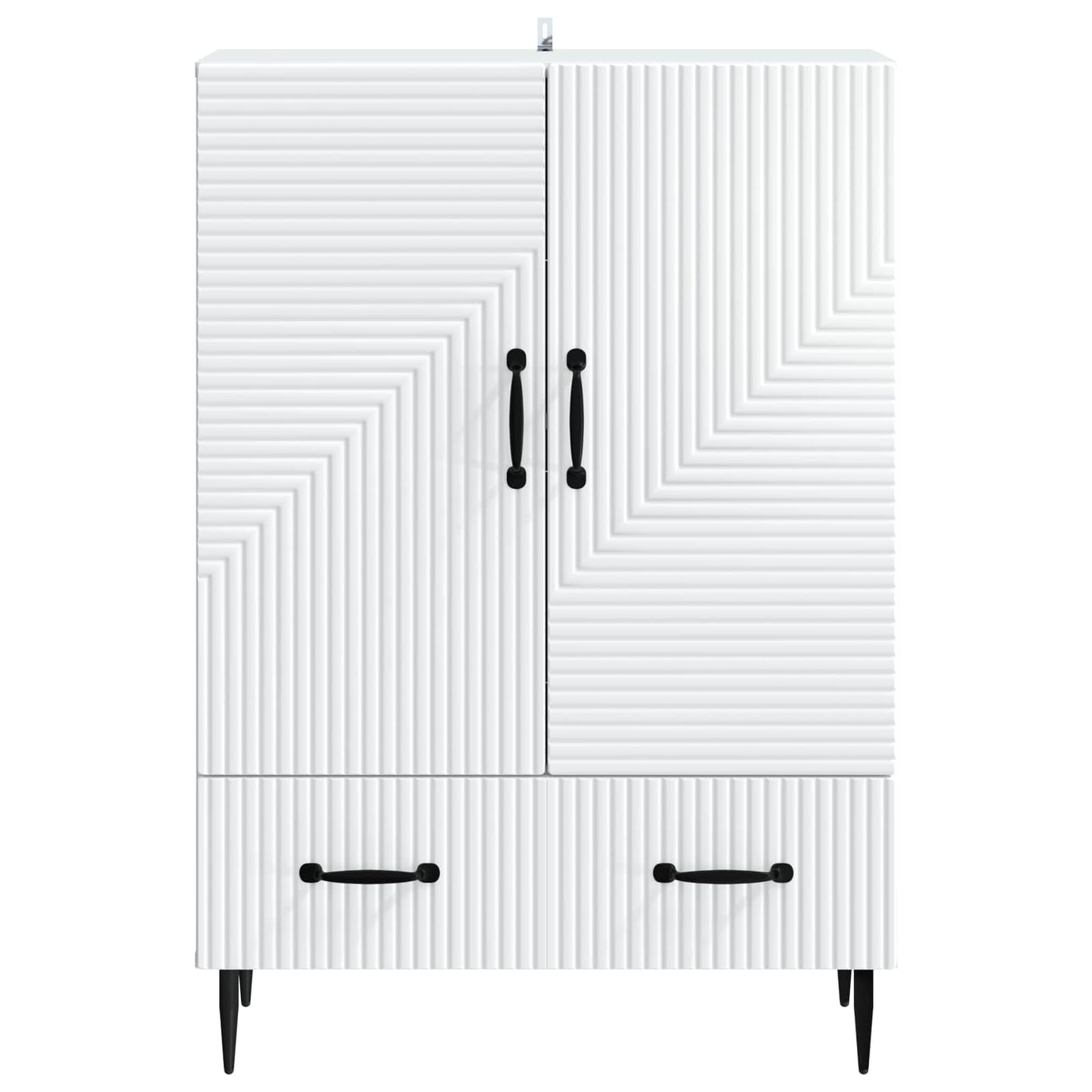 Servírovací Skříň Bílá 66 X 34,5 X 95 Cm Kompozitní Dřevo