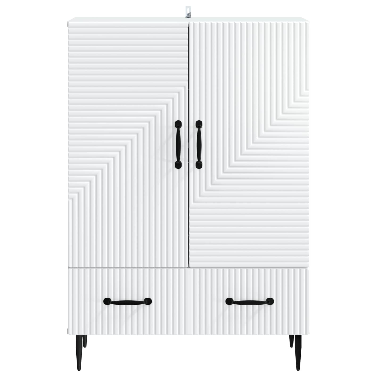 Servírovací Skříň Bílá 66 X 34,5 X 95 Cm Kompozitní Dřevo