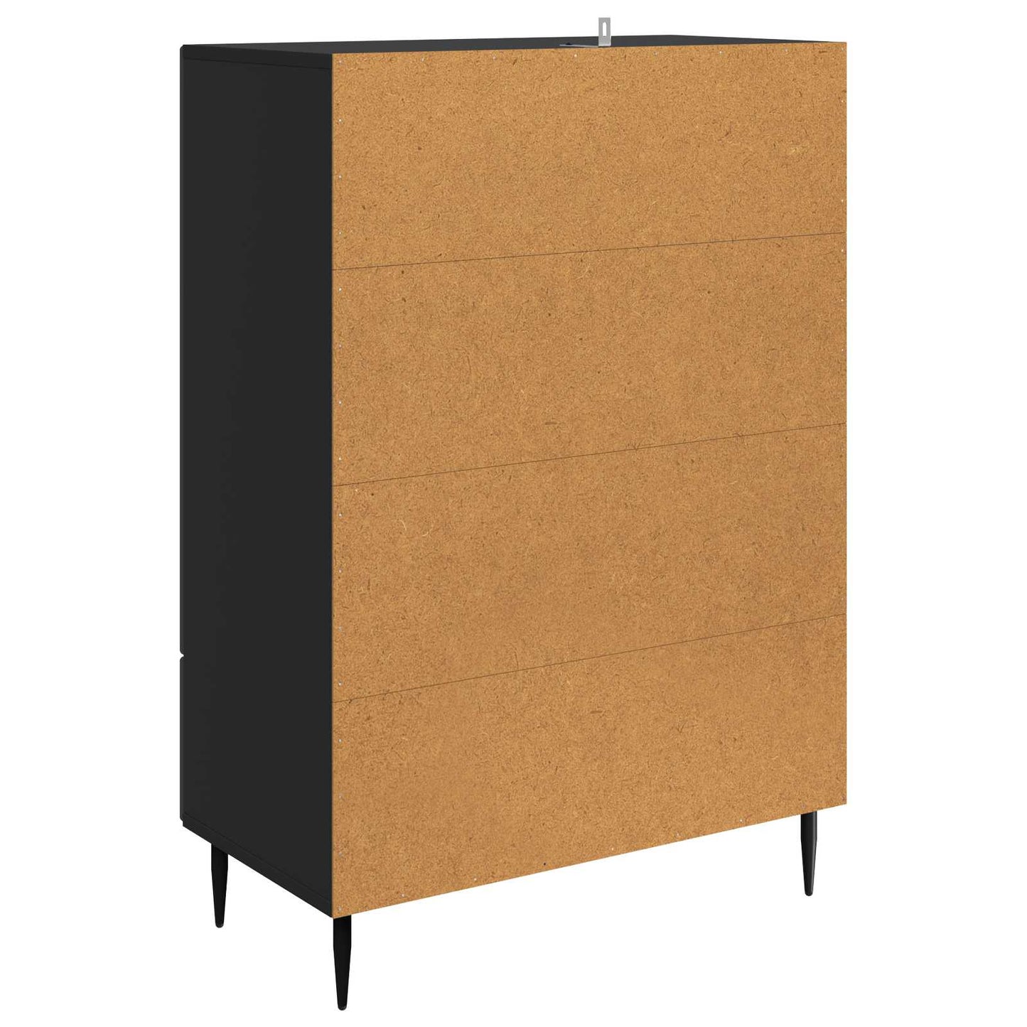 Servírovací Skříň Černá 66 X 34,5 X 95 Cm Kompozitní Dřevo