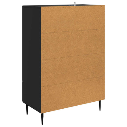 Servírovací Skříň Černá 66 X 34,5 X 95 Cm Kompozitní Dřevo