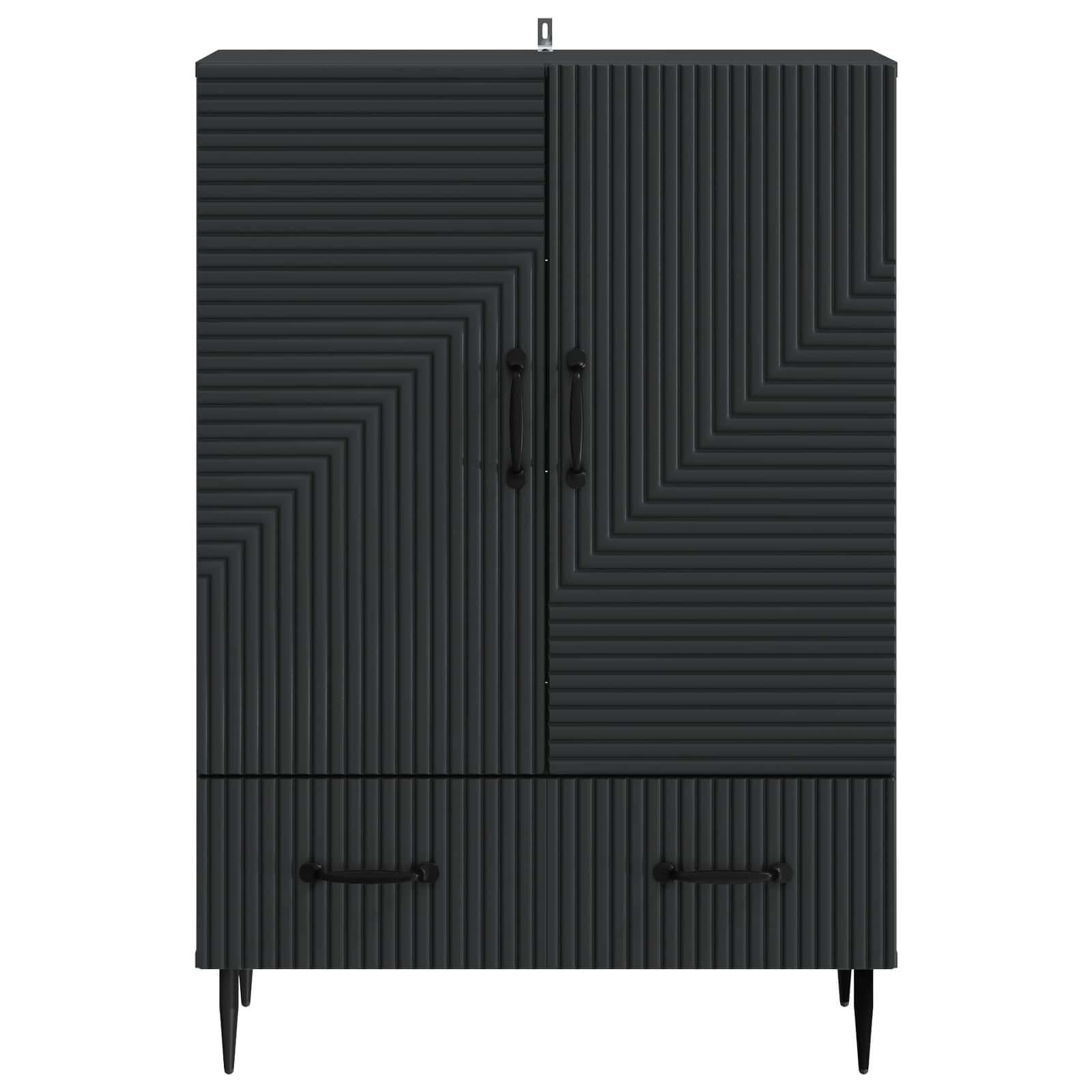 Servírovací Skříň Černá 66 X 34,5 X 95 Cm Kompozitní Dřevo