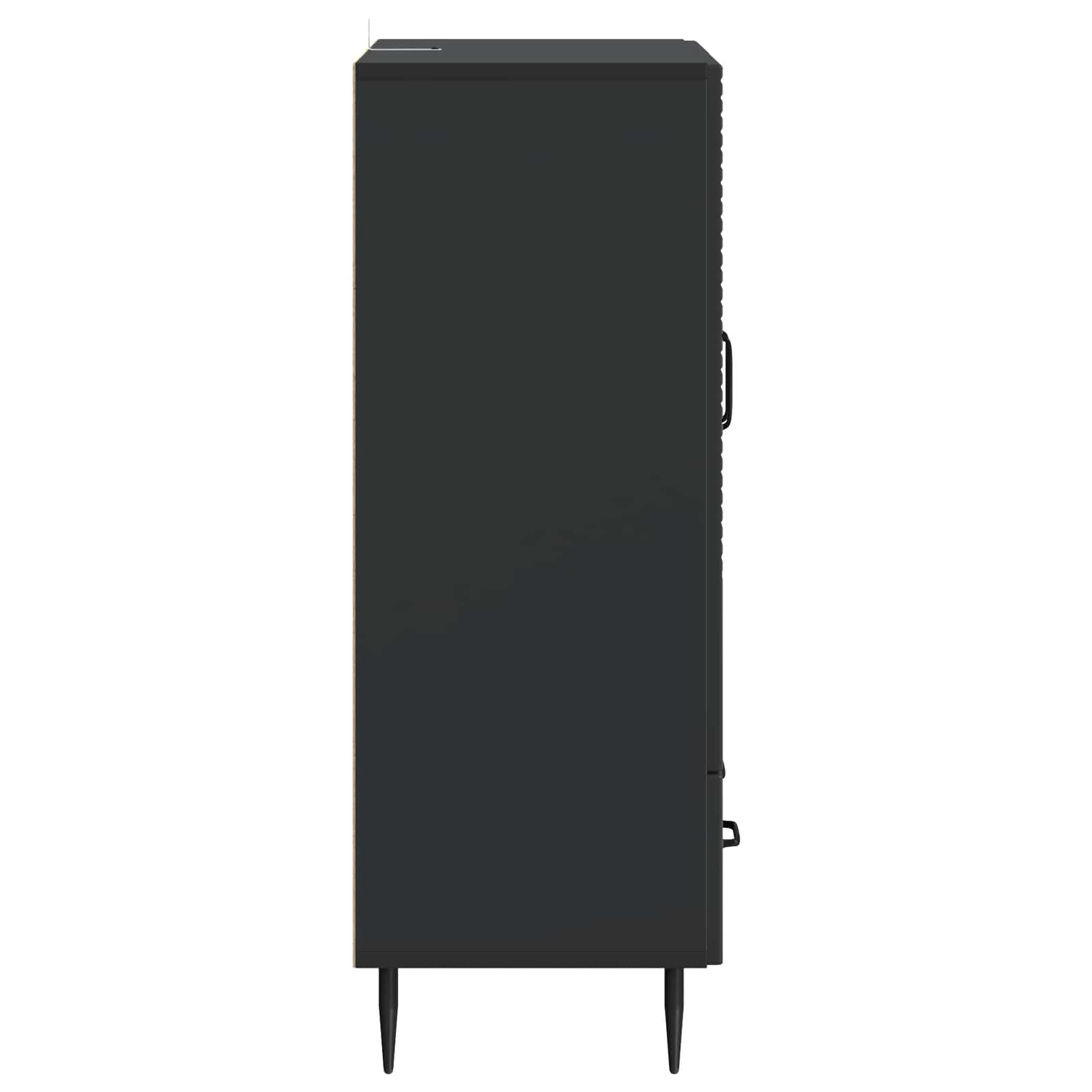 Servírovací Skříň Černá 66 X 34,5 X 95 Cm Kompozitní Dřevo