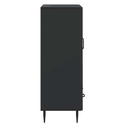Servírovací Skříň Černá 66 X 34,5 X 95 Cm Kompozitní Dřevo