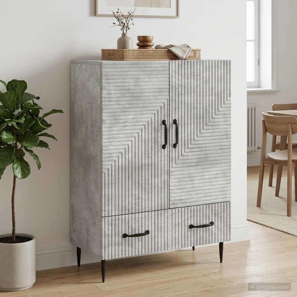 Servírovací Skříň Se Zásuvkou Betonově Šedá 66 X 34,5 X 95 Cm