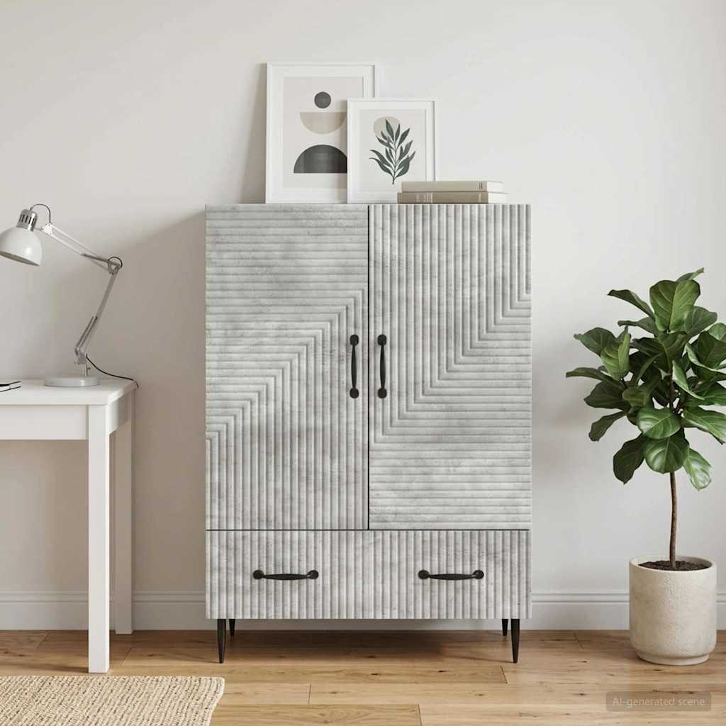 Servírovací Skříň Se Zásuvkou Betonově Šedá 66 X 34,5 X 95 Cm