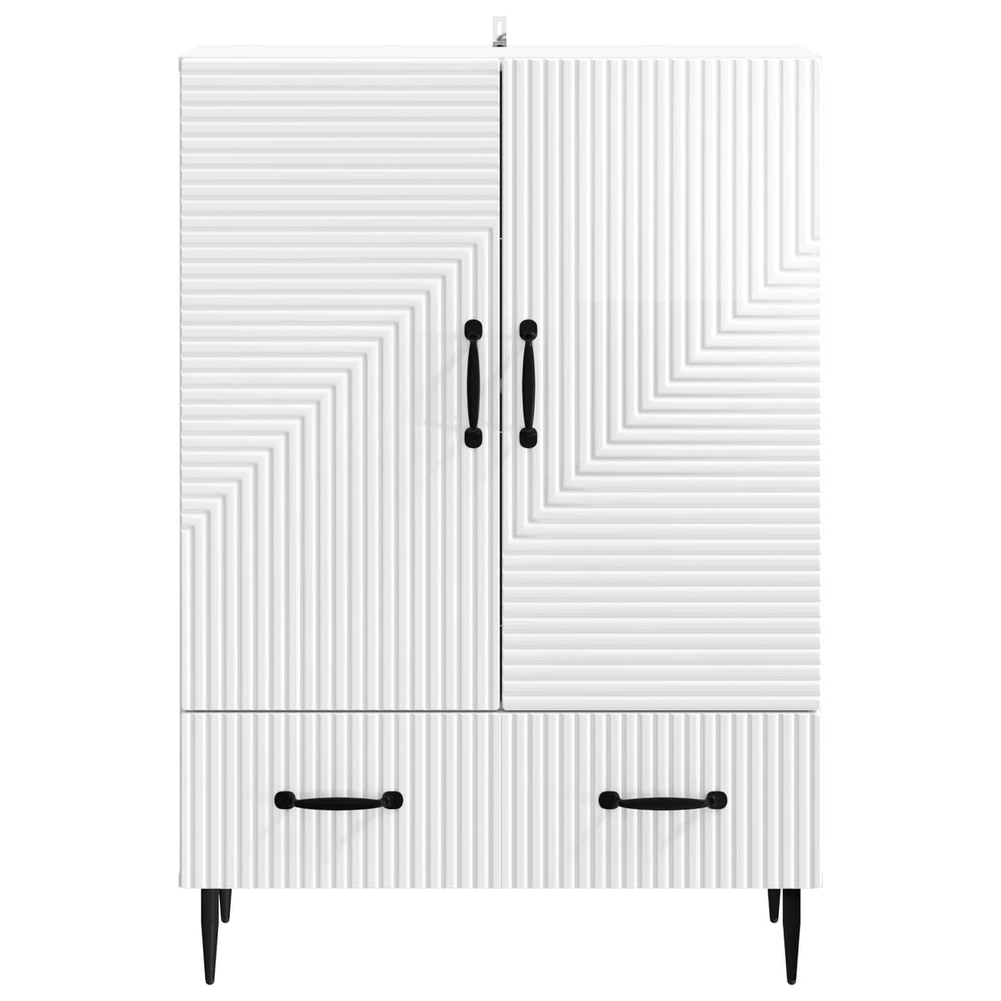 Servírovací Skříň Bílá S Vysokým Leskem 66 X 34,5 X 95 Cm