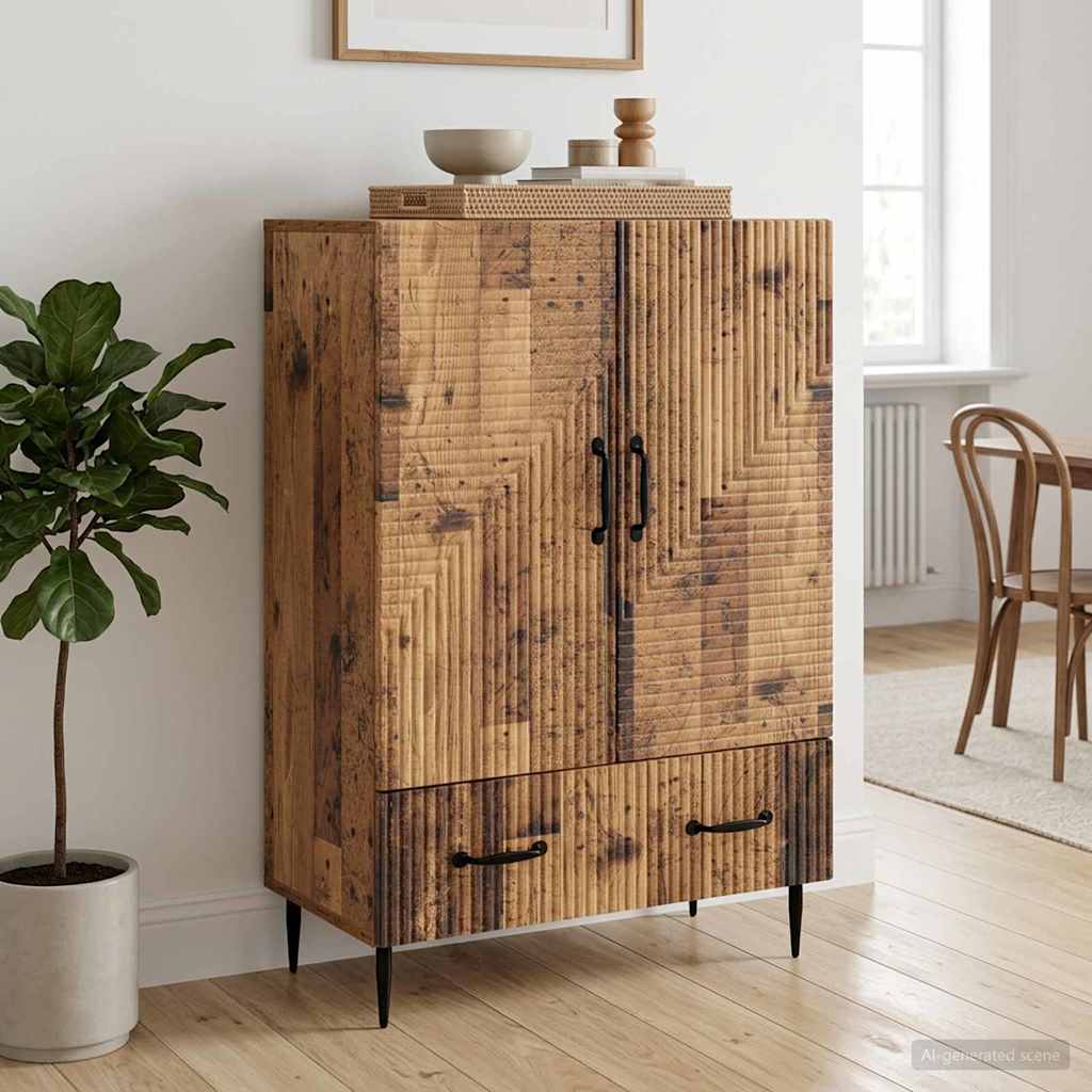 Servírovací Skříň Se Zásuvkou Staré Dřevo 66 X 34,5 X 95 Cm