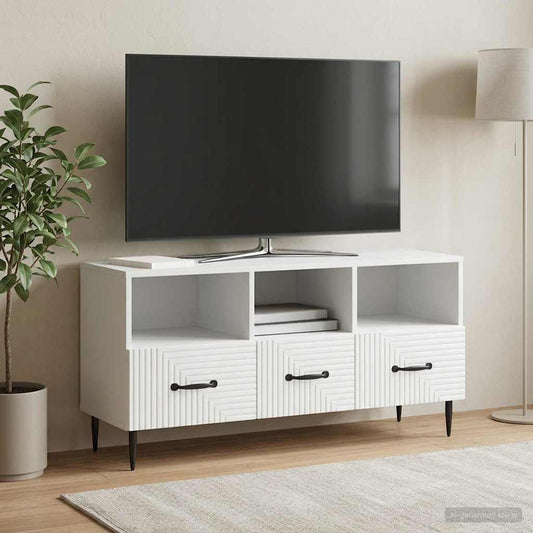 Televizní Skříň Bílá 102 X 34,5 X 50 Cm Kompozitní Dřevo