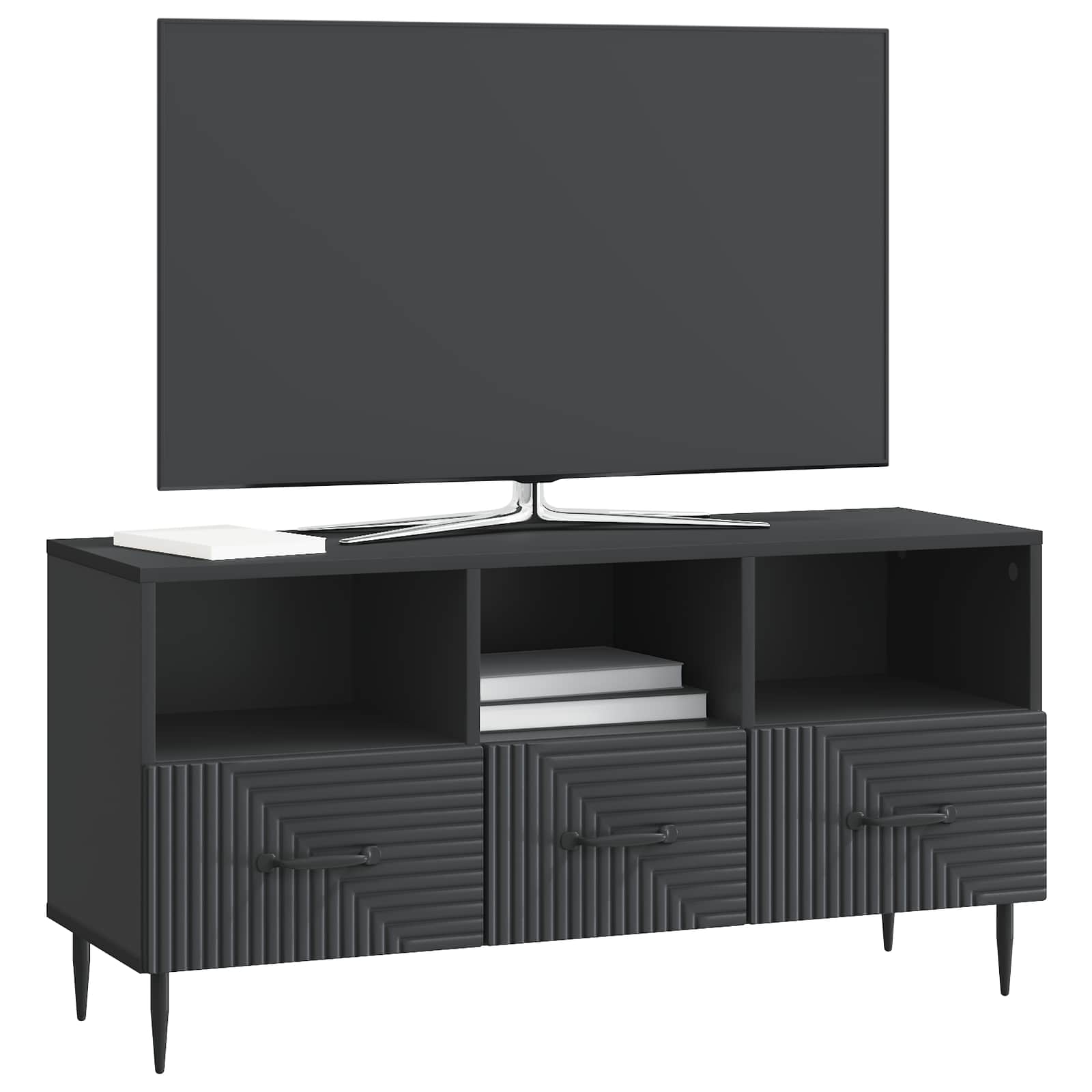 Televizní Skříň Černá 102 X 34,5 X 50 Cm Kompozitní Dřevo