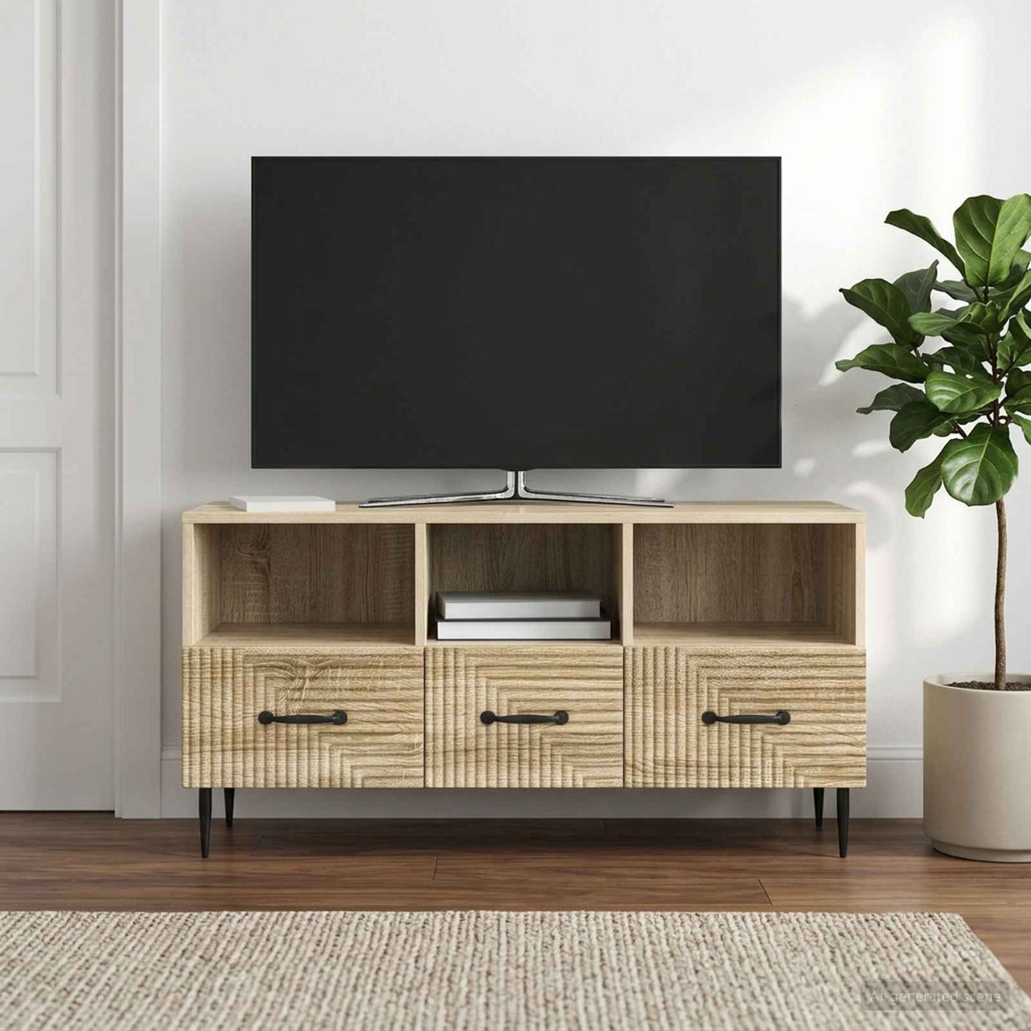 Televizní Skříň Dub Sonoma 102 X 34,5 X 50 Cm Kompozitní Dřevo